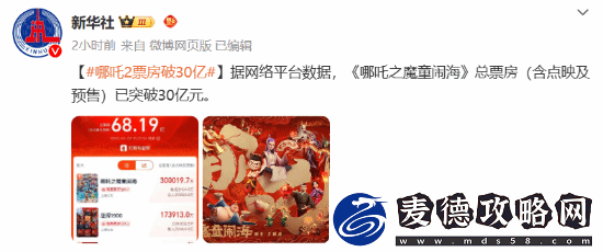 哪吒2票房破30亿！河南一影院一天排了88场