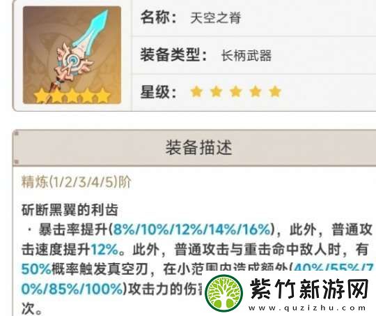 原神性价比最高的常驻5星武器介绍
