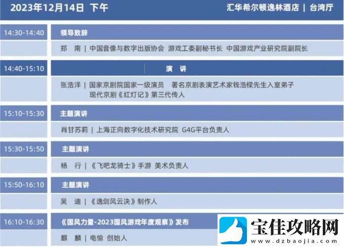 2023年度中国游戏产业年会日程