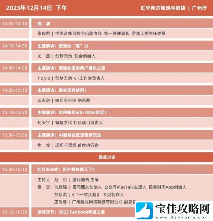 2023年度中国游戏产业年会日程