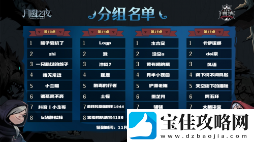 月圆之夜公开赛苏州站分组名单揭晓