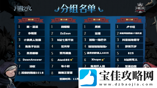 月圆之夜公开赛苏州站分组名单揭晓